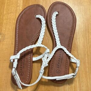 AEROPOSTALE White Braided Sandals